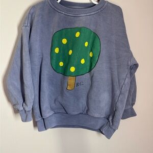 Bobo choses Blue Kids crewneck with Tree Design 6/7
